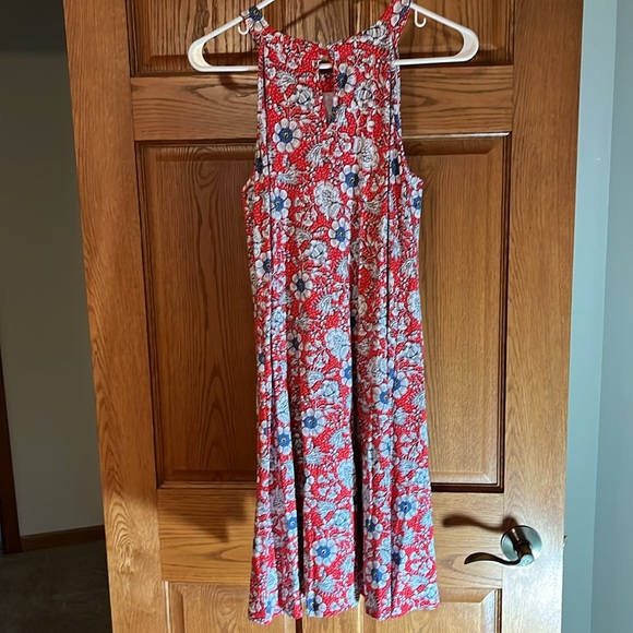 Loft red floral knit dress. NWT. Size L. - Picture 2 of 4